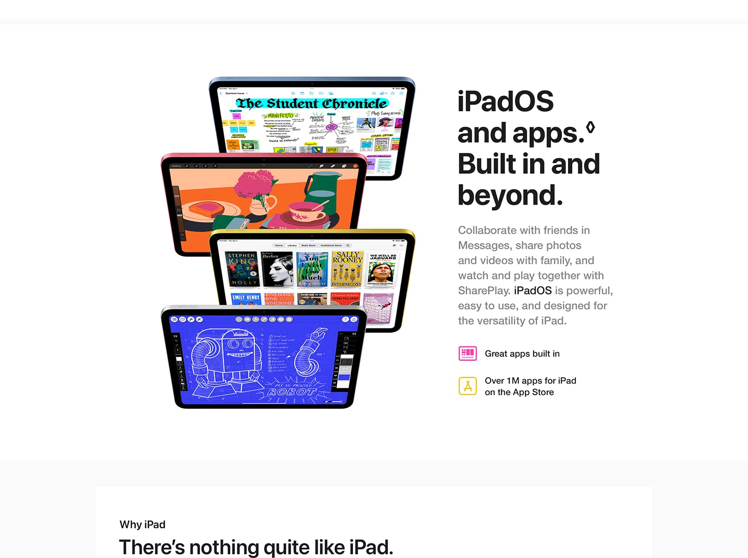iPadOS and apps on multiple iPad models